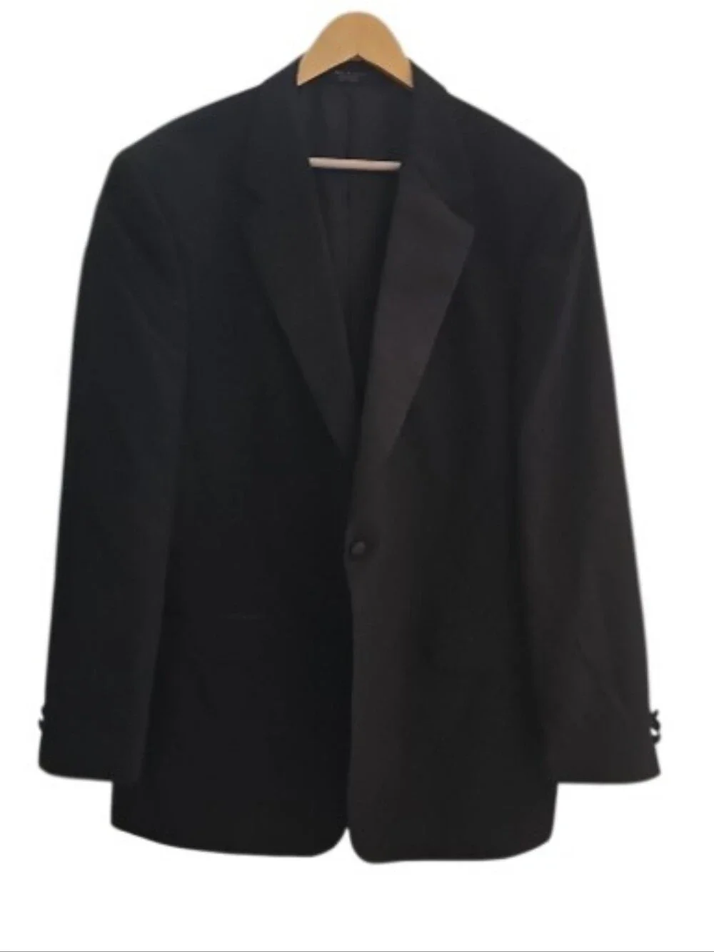 Cricketeer 4 Pc Wool Tuxedo Set 42R 32W Black Satin Formal Wedding Prom Classic